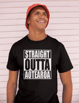 Straight Outta Aotearoa Black T-Shirt