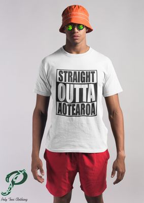 Straight Outta Aotearoa White T-Shirt