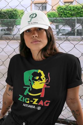 Rasta ZigZag Aotearoa NZ Woamns Black T-shirt