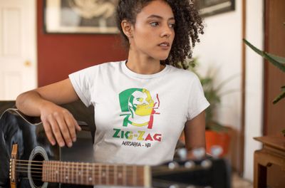 Rasta ZigZag Aotearoa NZ White T-shirt