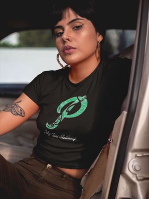 PolyTeesClothing P Logo Womans Black T-shirt