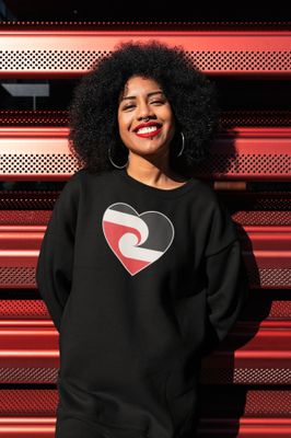 Tino Heart Womans Black Sweatshirt