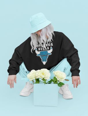 Light Blue Aotearoa Bulls Womans Black Sweatshirt