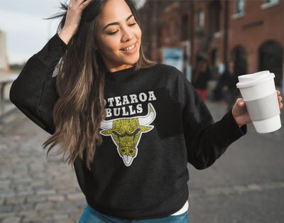 Yellow Aotearoa Bulls Womans Black Sweatshirt