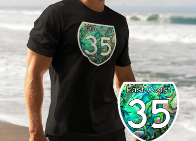 Paua East Coast 35 Black T-Shirt