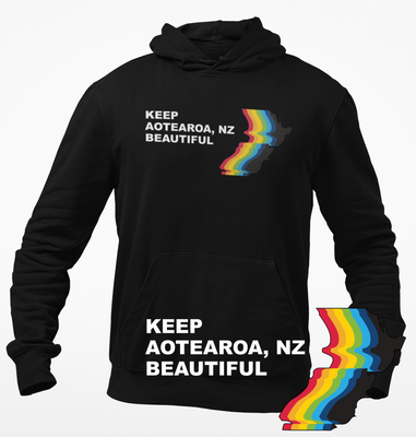 Retro Keep Aotearoa NZ Beautiful Black Hoodie