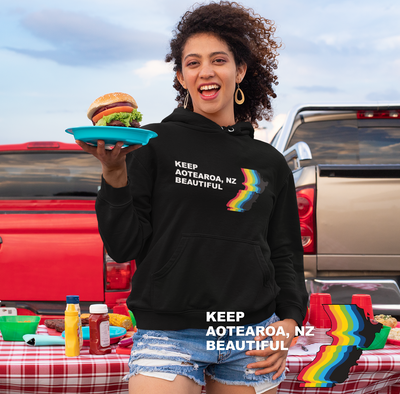 Retro &quot;Keep Aotearoa NZ Beautiful&quot; Hoodie Womans