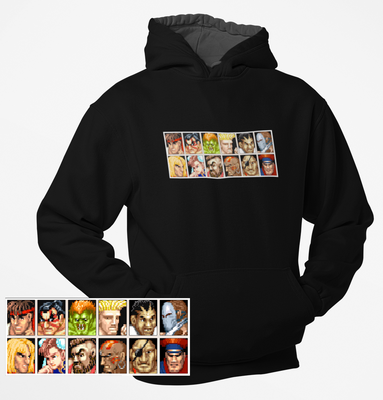 SFII Character Screen Black Hoodie