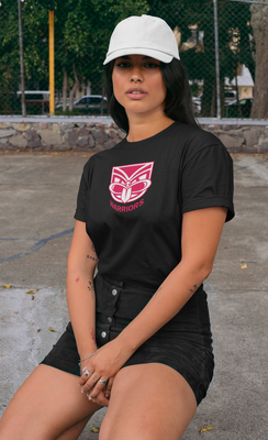 Pink Warriors Womans Black T-shirt