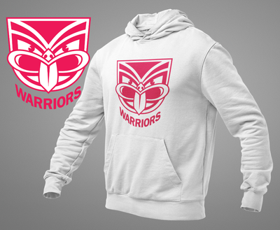 Pink Warrior White Hoodie