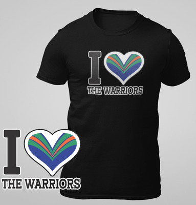 I Love The Warriors Black T-Shirt