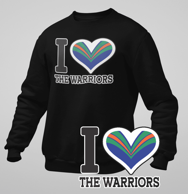 I Love The Warriors Black Sweatshirt