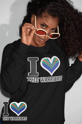 I Love The Warriors Black Sweatshirt Womans