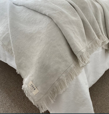 cove pure linen throw - sand
