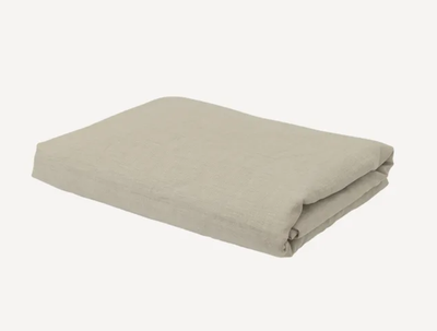 emilie 100% linen fitted sheet - sand (Q)