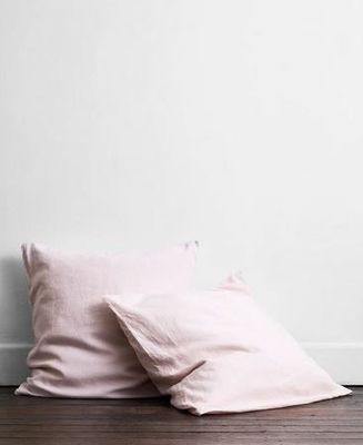 euro cover 100% linen pair - rose water