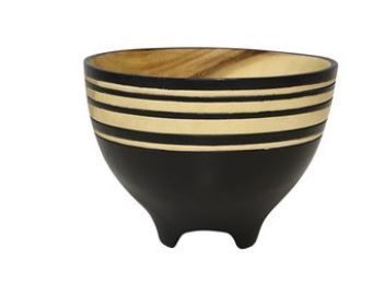 wood bowl carved stripes