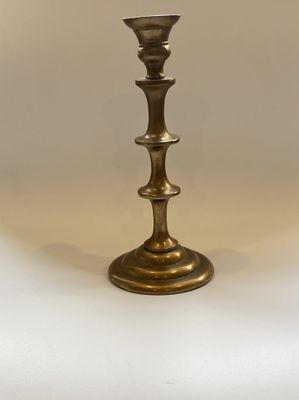 candlestick brass finish ridged small
