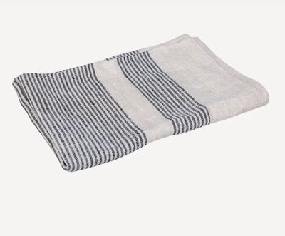 tea towel black &amp; natural stripe