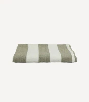 olive striped tablecloth