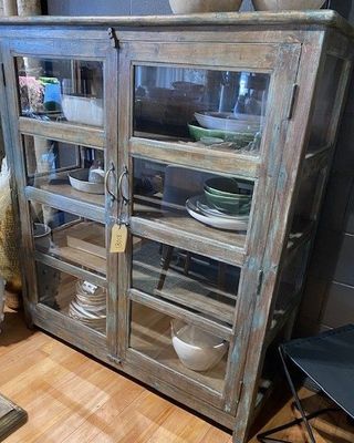 wood &amp; glass antique cabinet