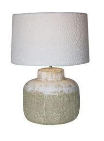 vintage cream ceramic lamp w/white shade