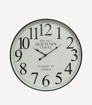 noir numeral wall clock