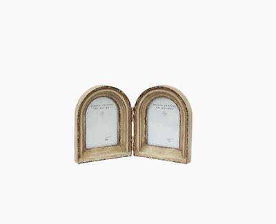 beech arch double photo frame