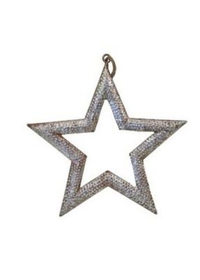 hammered metal star tree deco