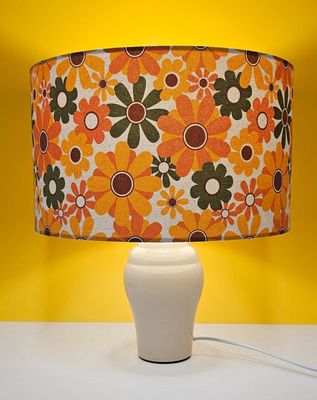 Retro Orange Flower Lampshade