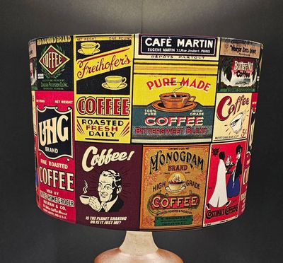Coffee-Themed Lampshade &ndash; 35cm x 21cm