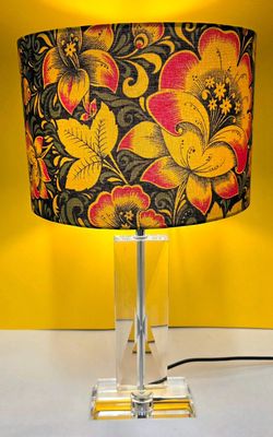Bold Floral Lampshade with Acrylic Base