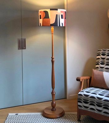 Designer Velvet Floor Lamp | Abstract Geometric Shade