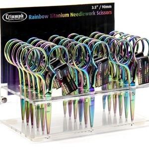 Rainbow Titanium Scissors Display