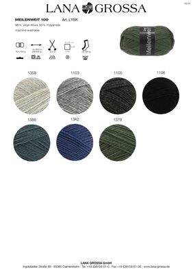 Lana Grossa Meilenweit Sock Solids - 4ply