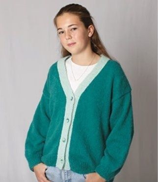 Alpaca Yarns 3314 Halo Contrast Band Cardigan