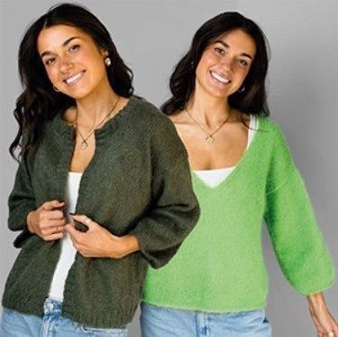 Alpaca Yarns 1418 Whisper Blousy Jumper &amp; Cardigan