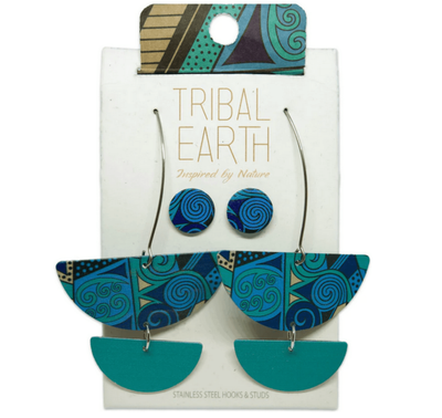 Womens / Earrings / Blue Koru /