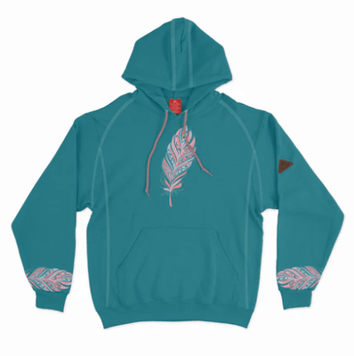 Womens / Hoodies / Feather / Teal