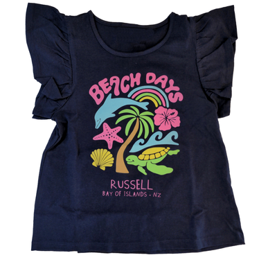 Girls / Kids Russell Ts / Beach Days / Navy