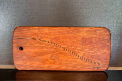 woodspark American Cherry Charcuterie Board with Walnut and Maple Accent Piece