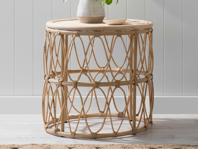 Large rattan side table