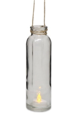 Hanging LED candle jar - MEDIUM