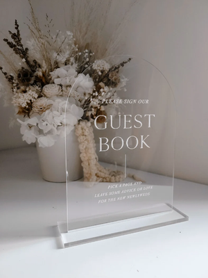 Clear guest book sign