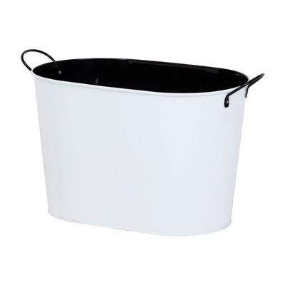 Galvanised white ice bucket