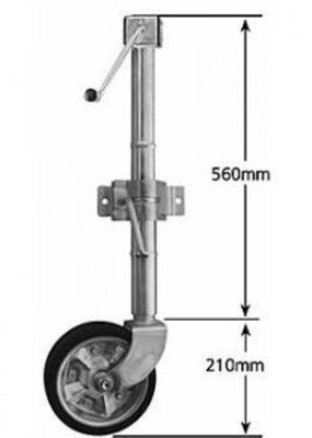 Manutec Side Wind Jockey Wheel Extra Height Med 8&#039; Zinc Centre Clamp