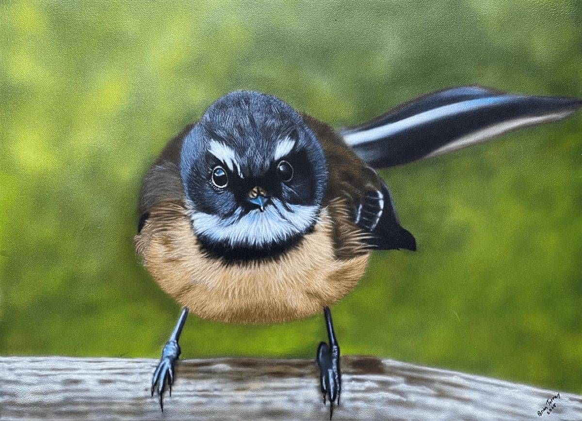 Airbrush painting Fantail by Brian Torrey