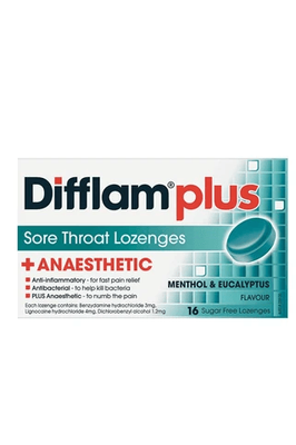 Difflam Lozenge Plus Anaesthetic Eucalyptus and Menthol 16