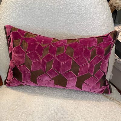 Fitrovia Geometric Velvet 50 x 30cm Cushion - 2 colours by Designers Guild