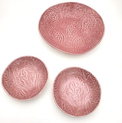 One-off Baroque Bowl Set - Pink